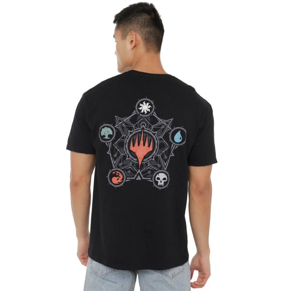 Magic The Gathering Mens Mana Wheel Back Print T-Shirt XXL Svart Black XXL