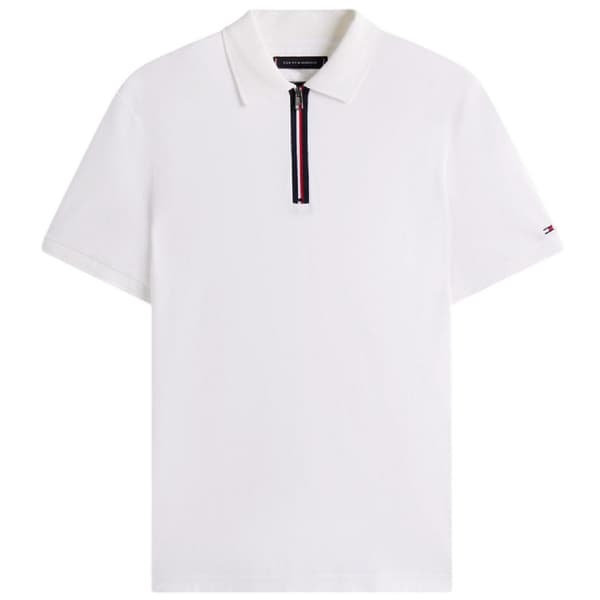 Tommy Hilfiger Herr Quarter Zip Pikétröja S Vit White S