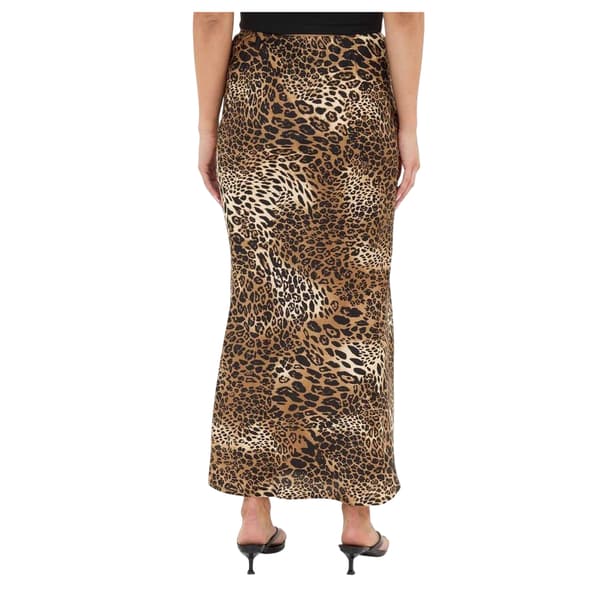 I Saw It First Dam Leopardmönstrad Maxikjol i Satin 10 Brown 10 UK