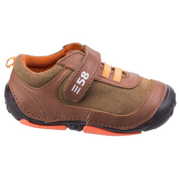 Hush Puppies Barn/Pojkar Harry Touch Fastening Leather Train Brown 2.5 Toddler UK