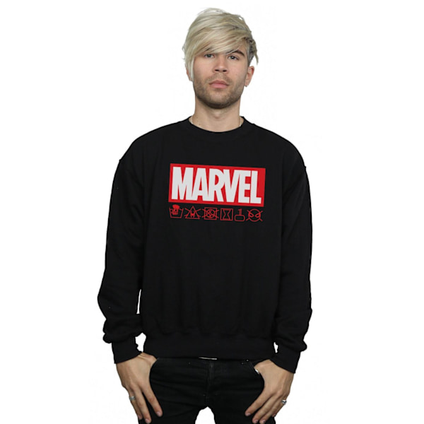 Marvel Herr Logo Wash Care Sweatshirt 3XL Svart Black 3XL