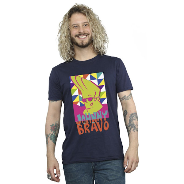 Johnny Bravo Herr Multi Triangles Pop Art T-Shirt L Marinblå Navy Blue L