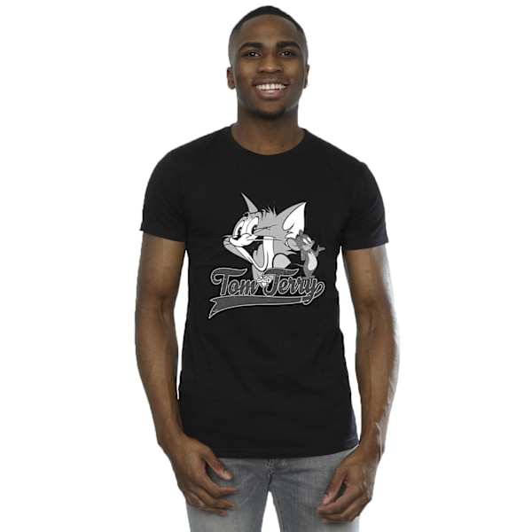 Tom And Jerry Herr Greyscale Square T-Shirt S Svart Black S