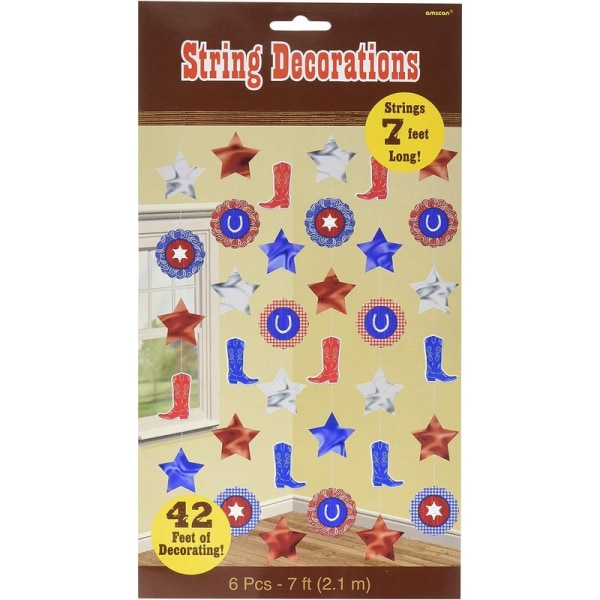 Amscan Western String Decoration (Pack om 6) One Size Multicolo Multicoloured One Size