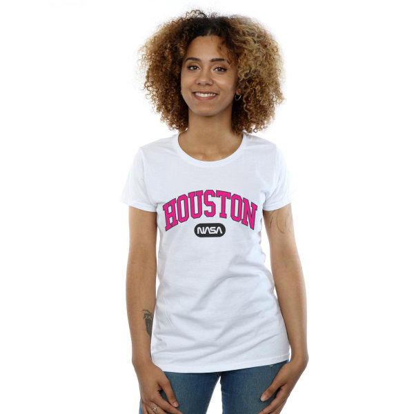 NASA Houston Collegiate bomull T-shirt för kvinnor/damer M Vit White M