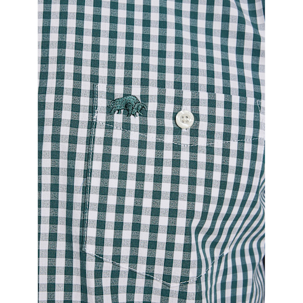 Raging Bull Herr Gingham Klassisk Långärmad Skjorta 6XL Skog Forest 6XL