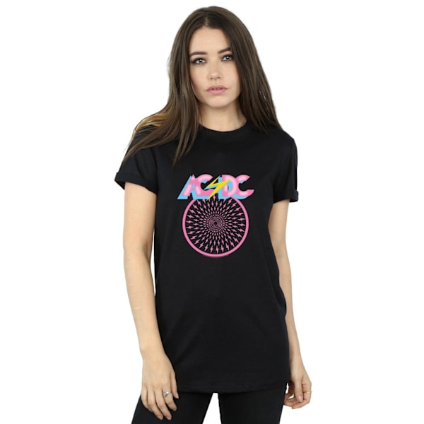 ACDC Dam/Dam Flash Circle Bomull Boyfriend T-shirt S Svart Black S