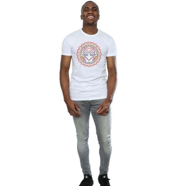 Marvel Herr Svart Panter Tribal Panter Ikon T-shirt S Vit White S
