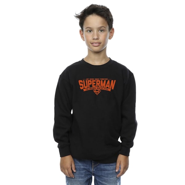 DC Comics Boys Superman Hero Dad Sweatshirt 12-13 år Svart Black 12-13 Years