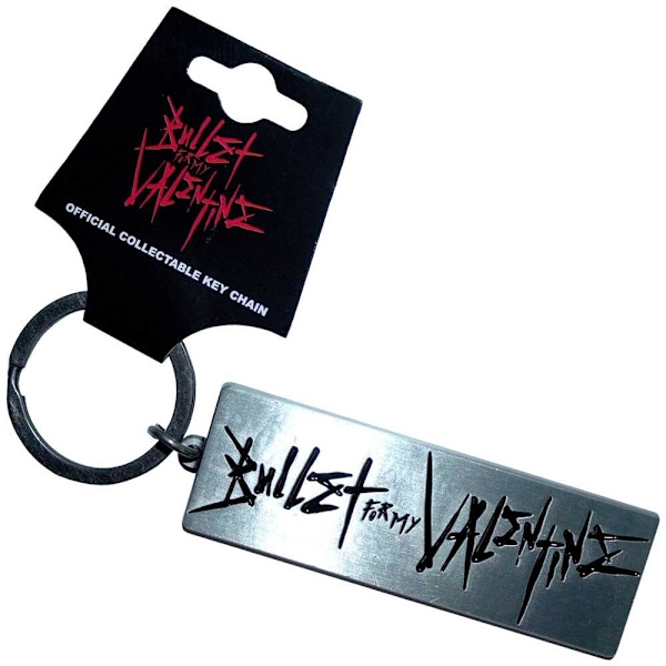 Bullet For My Valentine Graverad Logonyckelring Storlek: One Size Silver/Svart Silver/Black One Size