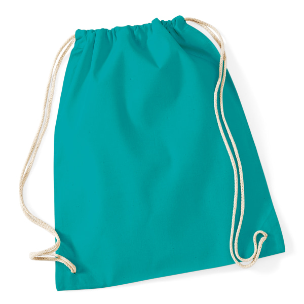 Westford Mill Cotton Gymsac Bag - 12 liter One Size Emerald Emerald One Size