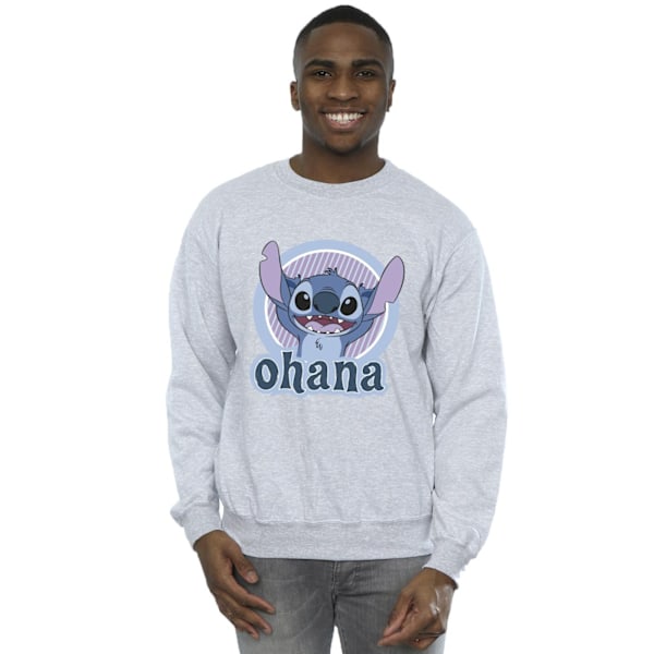 Disney Herr Lilo And Stitch Ohana Cirkel Sweatshirt L Sports Grå Sports Grey L
