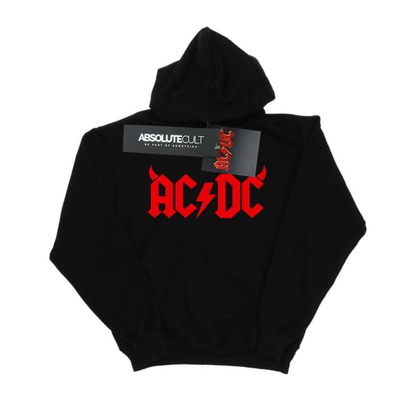 AC/DC Herr Horns Logo Hoodie M Svart Black M