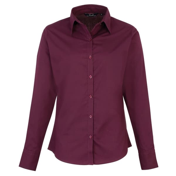 Premier Dam/Dam Poplin Långärmad Blus 12 Aqua Aqua 12