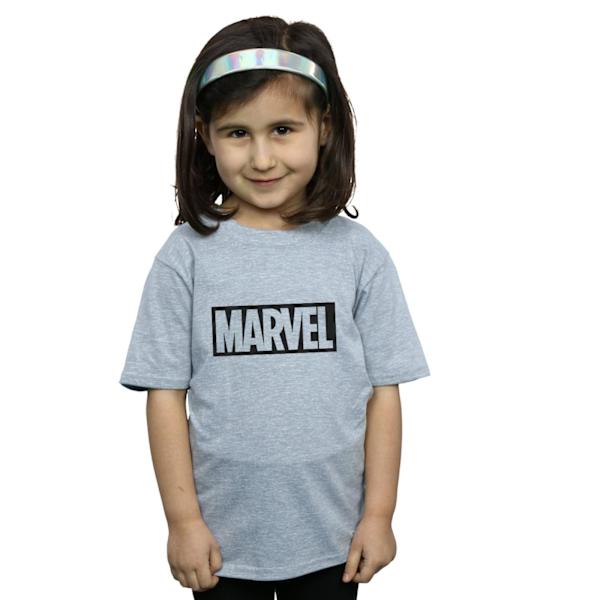 Marvel Girls Logo Outline Bomull T-shirt 5-6 år Sports Grey Sports Grey 5-6 Years