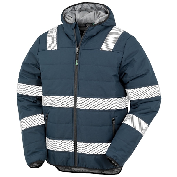 Result Äkta Återvunnen Herr Ripstop Säkerhets Vadderad Jacka 4XL N Navy 4XL
