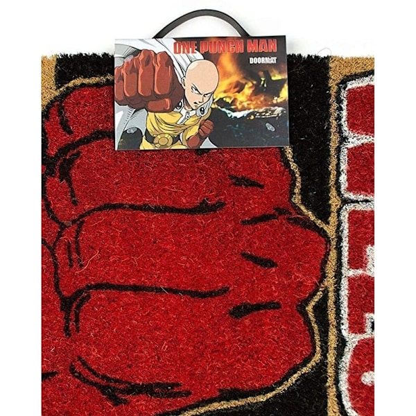 One Punch Man En Knock Är Mer Än Tillräckligt! Välkommen Saitama Dörrmatta Red/Black One Size