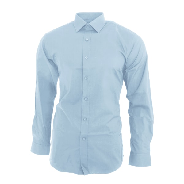 Brook Taverner Mens Pisa Långärmad Slim Fit Shirt 15,5 Sky Bl Sky Blue 15.5