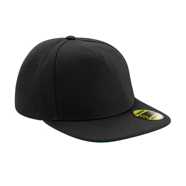 Beechfield Unisex Vuxen Original Flat Peak Snapback Cap One Size Black/Black/Black One Size