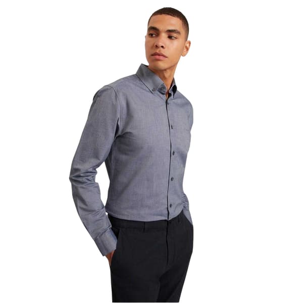Ted Baker Herr Oxford Regular Långärmad Button-Down Skjorta M Navy M
