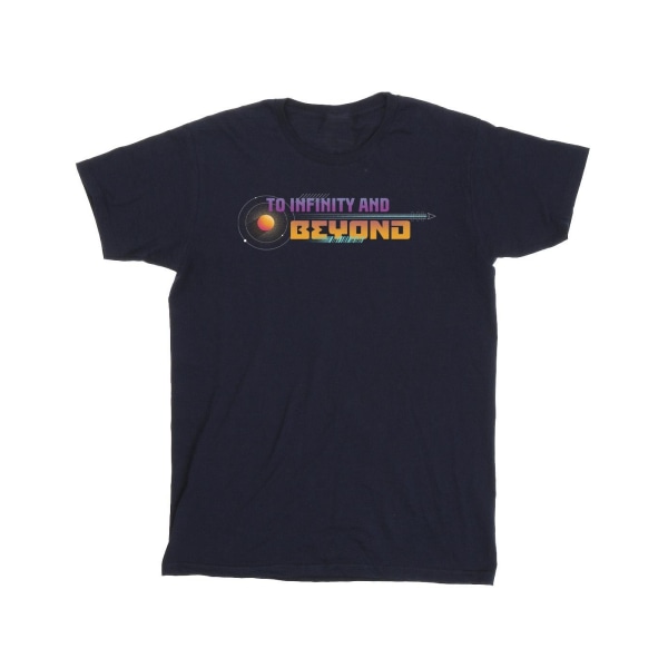 Disney Boys Lightyear Infinity And Beyond Text T-shirt 7-8 år Navy Blue 7-8 Years