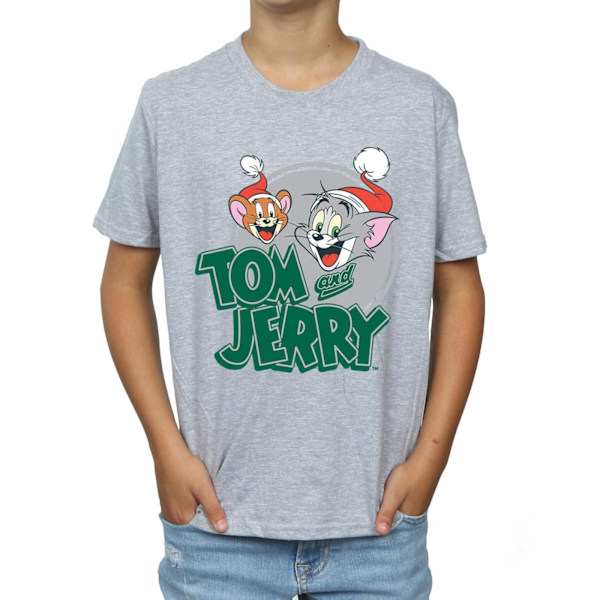 Tom och Jerry Pojkar Julhälsningar T-shirt 9-11 år Sport Sports Grey 9-11 Years