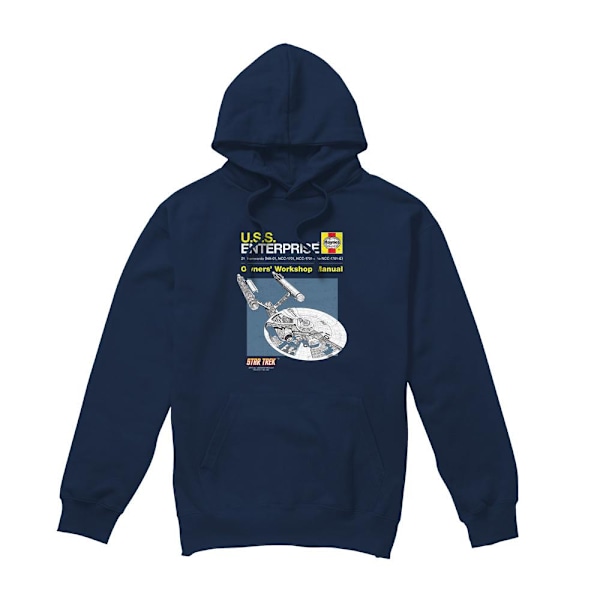 Star Trek Enterprise Manual Hoodie för män L Marinblå Navy L