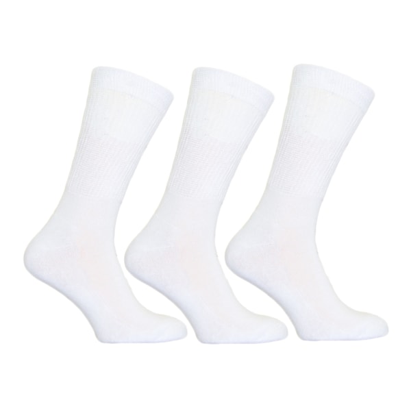 Simply Essentials Herrstrumpor med minneskum och dämpning för stora fötter (3-pack) White 11-14 UK