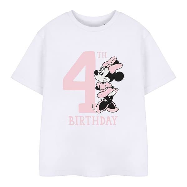 Disney Barn/Barn Minnie Mouse 4-årsdag T-shirt 3-4 år White 3-4 Years