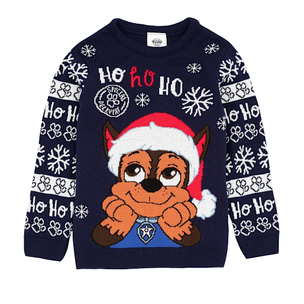 Paw Patrol Barn/Barn Chase Stickad Jultröja 4-5 År Navy 4-5 Years