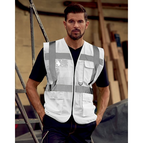 Yoko Hi-Vis Premium Executive/Manager Väst / Jacka (Paket White XL