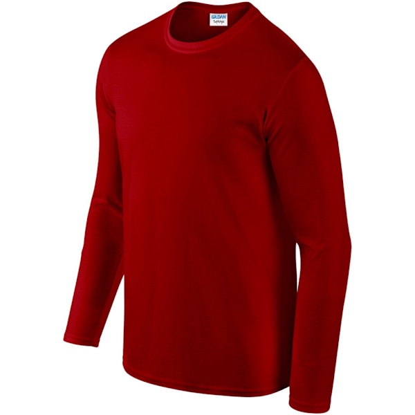 Gildan Herr Soft Style Långärmad T-shirt S Röd Red S