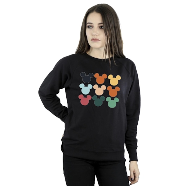 Disney Dam/Kvinnor Mickey Mouse Huvuden Fyrkantig Sweatshirt S Bla Black S