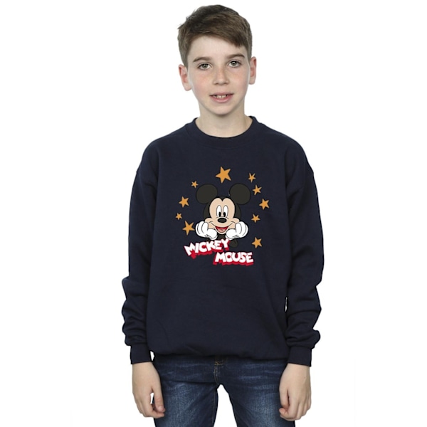 Disney Boys Mickey Mouse Stars Sweatshirt 9-11 år Marinblå Navy Blue 9-11 Years