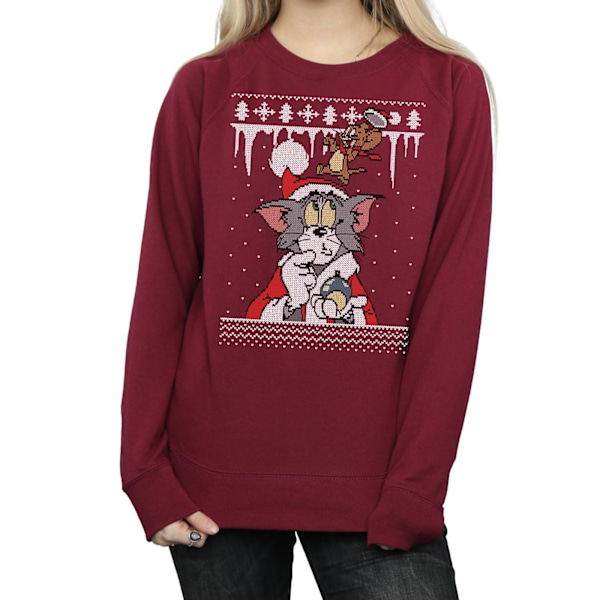 Tom And Jerry Dam/Damer Jul Fair Isle Sweatshirt L Bu Burgundy L