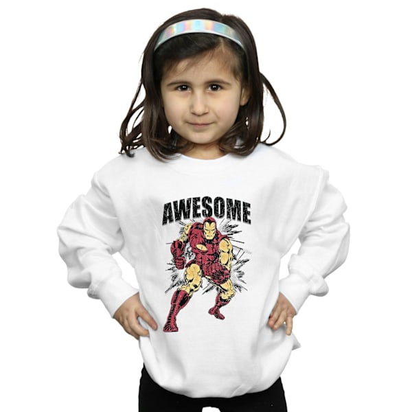 Marvel Girls Awesome Iron Man Sweatshirt 9-11 år Vit White 9-11 Years