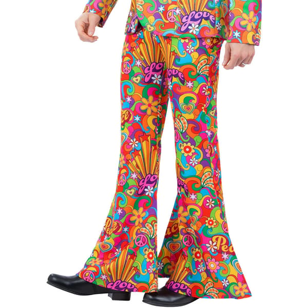 Smiffys Herr Regnbågsfredsdräkt Utsvängda Byxor L Flerfärgad Multicoloured L