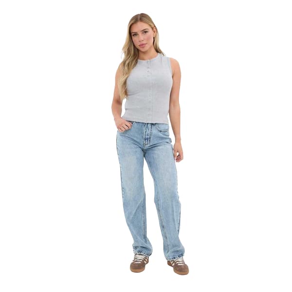 I Saw It First Dam/Dam Knapp Front Monterad Ärmlös Cro Grey Marl 14 UK