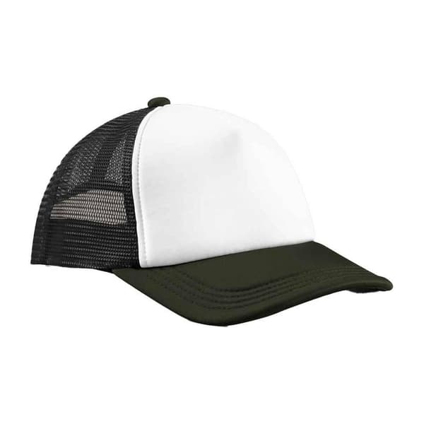 Beechfield Retro 5 Panel Truckerkeps One Size Svart/Mörk Oliv Black/Dark Olive One Size