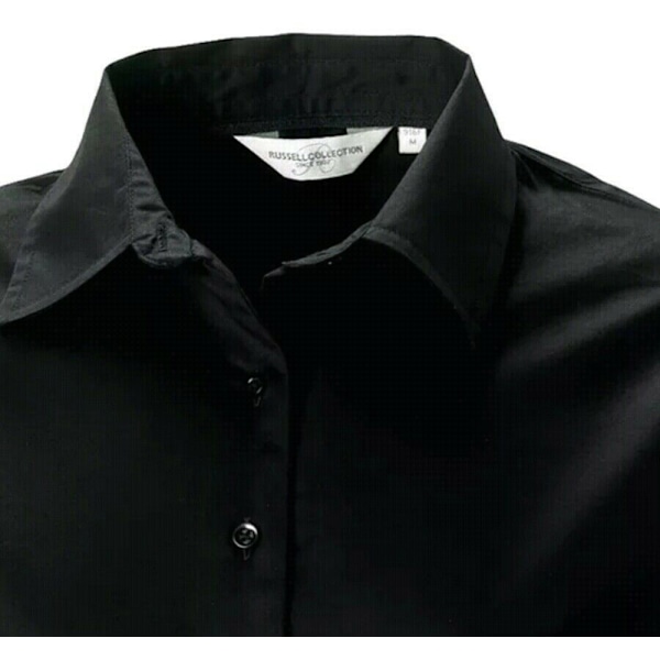 Russell Collection Dam/Kvinnors Långärmad Easy Care Oxford S Black 5XL