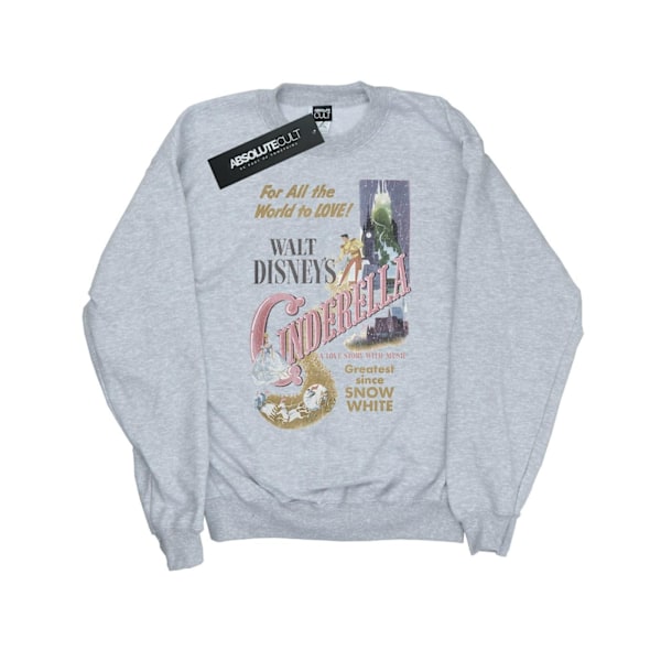 Disney Princess Girls Cinderella Retro Poster Sweatshirt 12-13 Sports Grey 12-13 Years