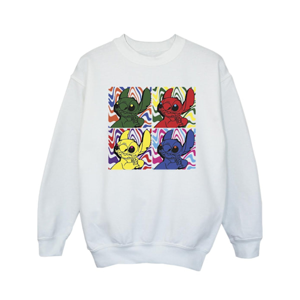 Disney Girls Lilo & Stitch Pop Art Sweatshirt 5-6 år Vit White 5-6 Years