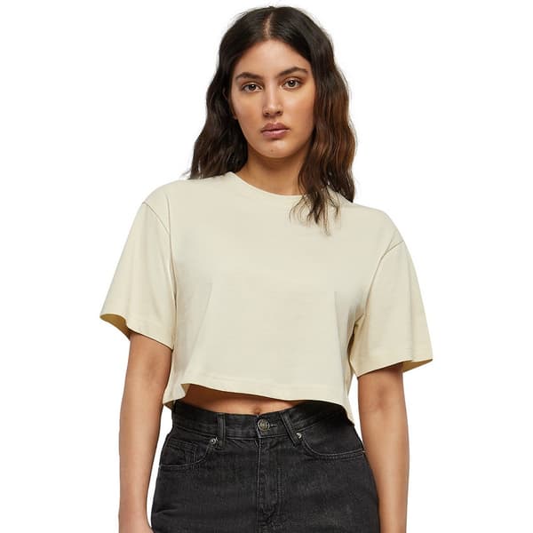 Bygg ditt varumärke Dam/Dam Oversized Kortärmad Crop Top Sand M