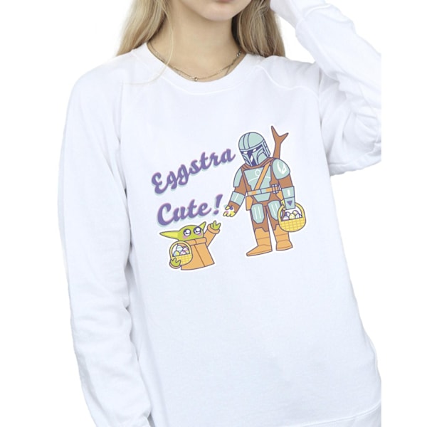 Star Wars Dam/Kvinnor The Mandalorian Eggstra Cute Grogu Swea White XXL