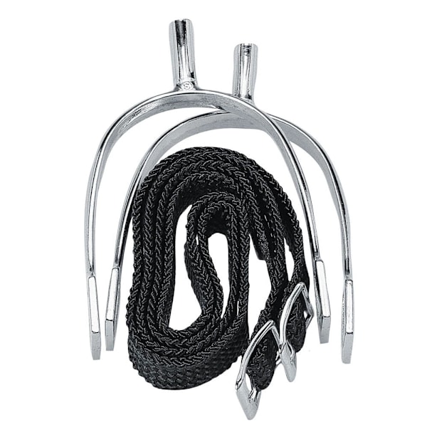 Korsteel Barn/Barn Pow Aldrig Rost Spurs Och Rem 20mm Silver/Svart Silver/Black 20mm