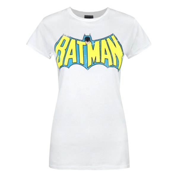 Batman Retro Logotyp T-shirt dam/dam XL Vit White XL