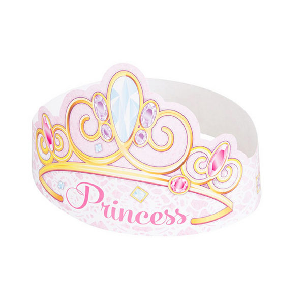 Unika födelsedag prinsessan tiaror (paket med 6) en one size rosa Pink One Size