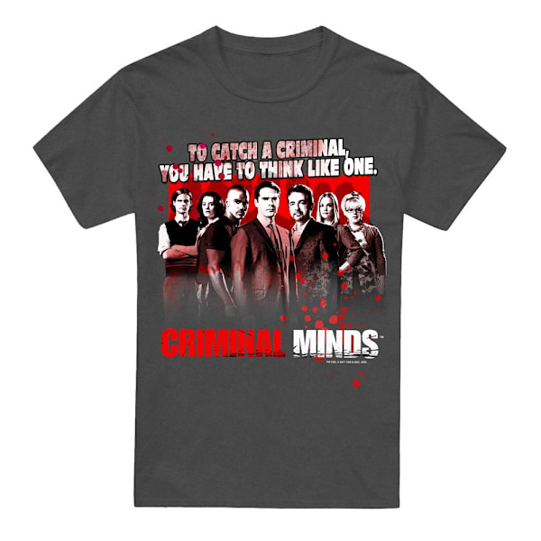 Criminal Minds Unisex Vuxen Think Like One T-Shirt XXL Kolgrå Charcoal XXL