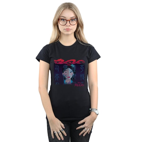 Disney Dam/Kvinnor Mulan Geisha Ansikte Bomull T-shirt XXL Svart Black XXL