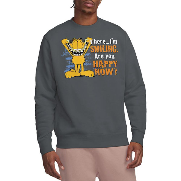Garfield Unisex Vuxen Tröja med Tryck M Gråmelerad Charcoal M